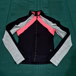 (PH8)Bebe Sport Black/Coral/Heather Grey Full Zip Jacket - XS.